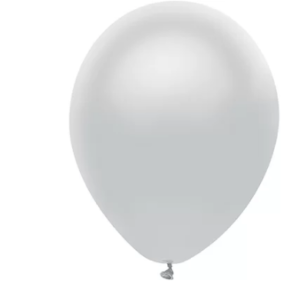 Bexiga 23cm liso prata 58001 Pioneer Ballons PT 25 UN